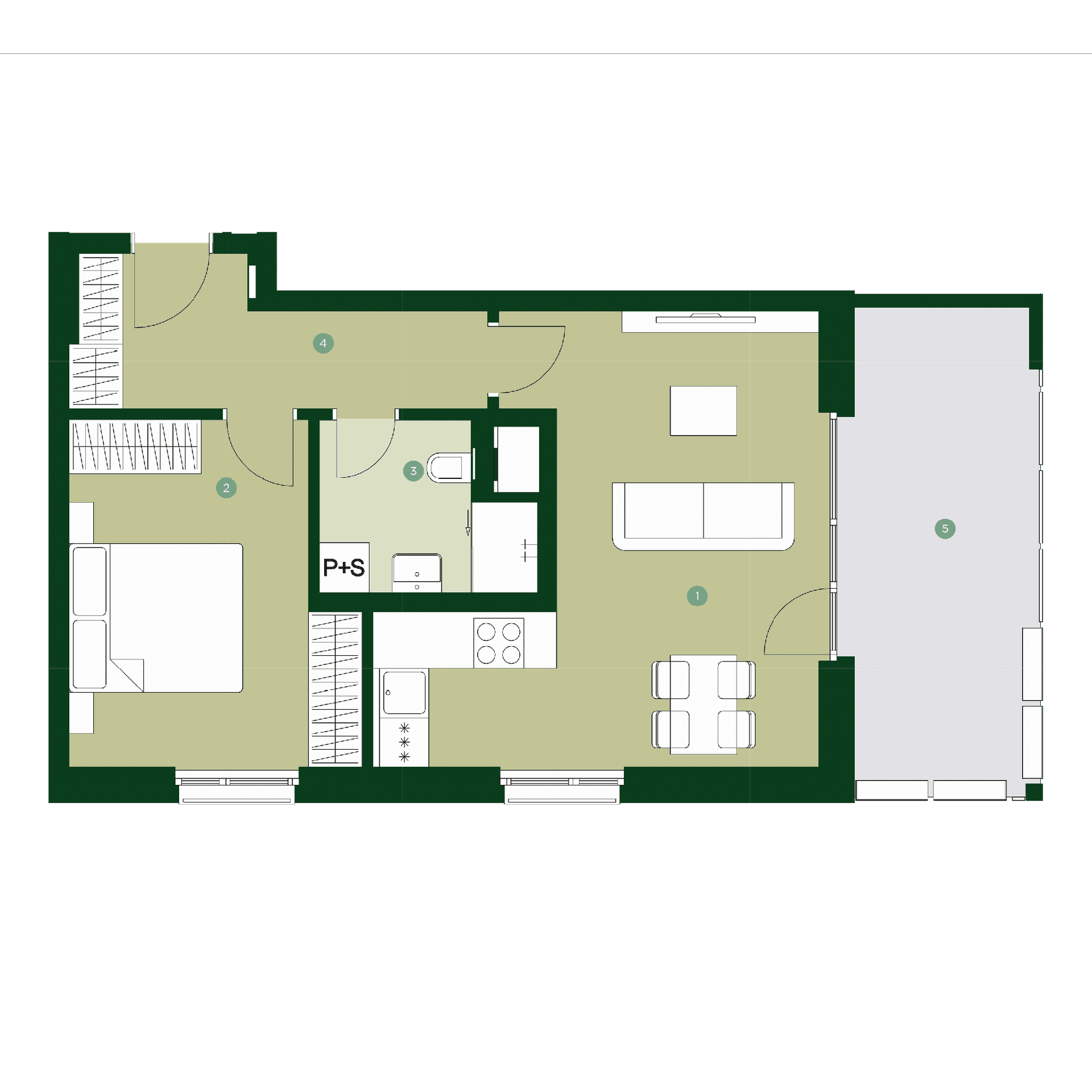 Půdorys bytu TB 1.316
